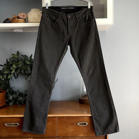 Ralph Lauren Black Label Straight Leg Jeans Dark Gray Charcoal